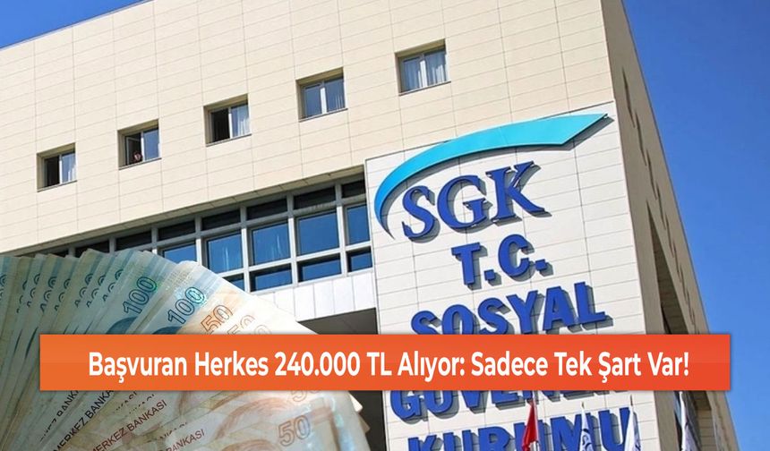 Başvuran Herkes 240.000 TL Alıyor: Sadece Tek Şart Var!